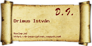 Drimus István névjegykártya